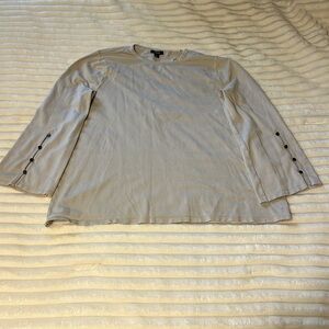 Alfani sweater top. Size large. Great gunmetal silver buttons on sleeves.